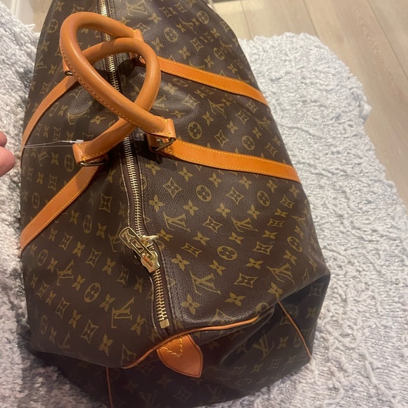 Authentic Louis Vuitton LV BOSTON BAG Keepall 55 Monogram Pre love LV - Picture 3 of 16